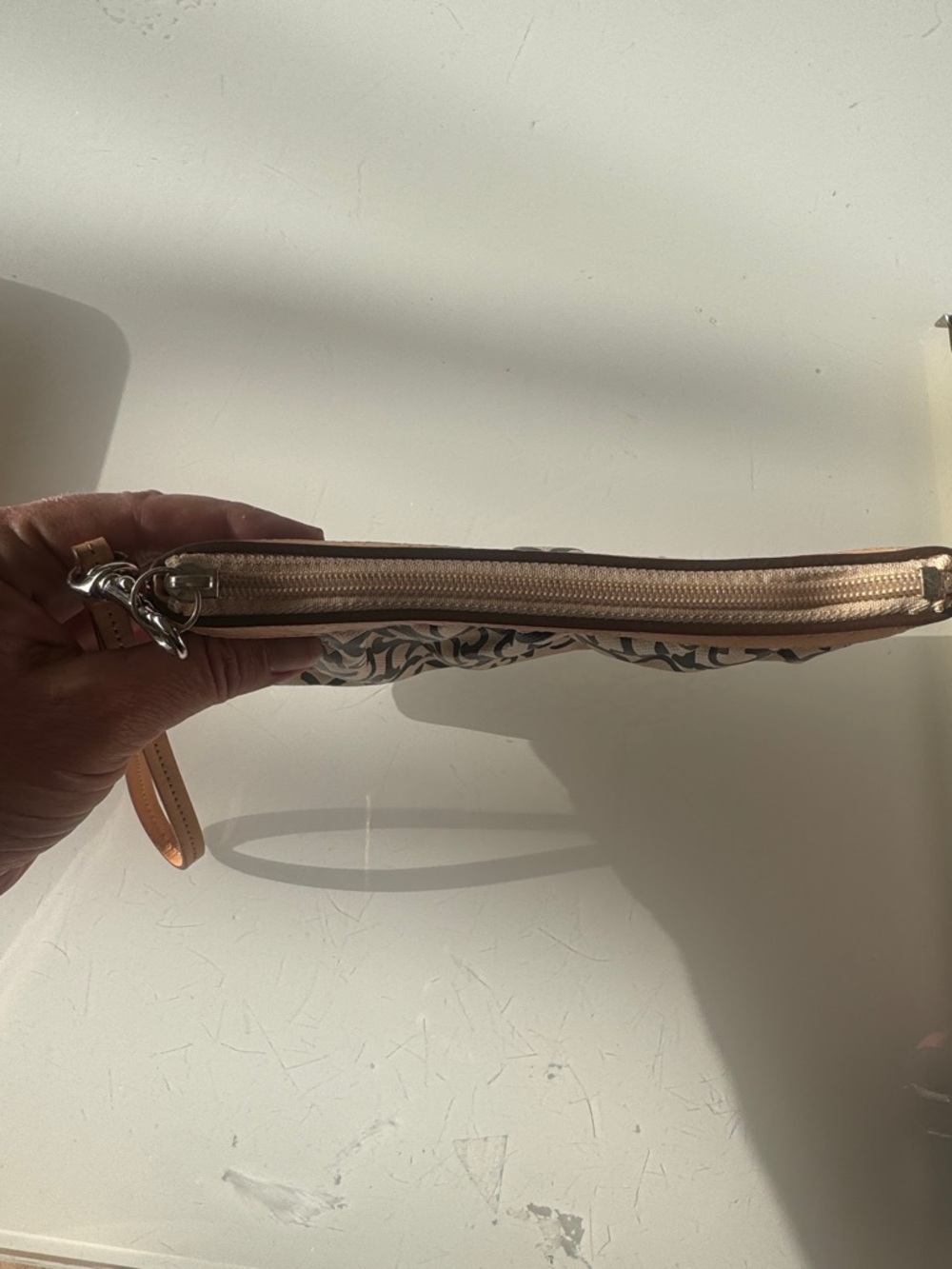 Coach Tan and Black Signature Wristlet - Picture 12 of 12